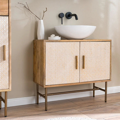 Yasote Solid Wood Washbasin Cabinet