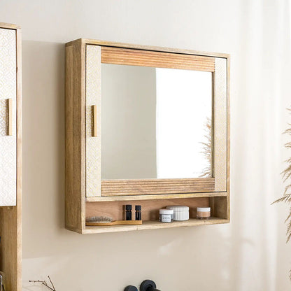 Yasote Solid Wood Mirror Cabinet