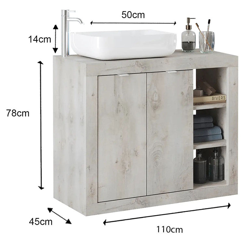 Losica Bathroom Cabinet Pine White Decor