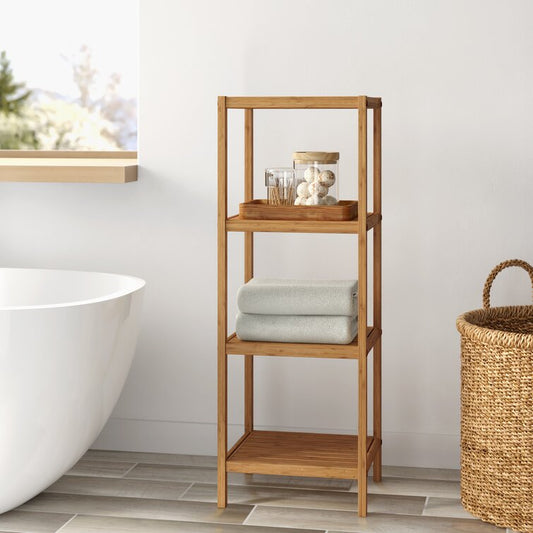 Chiet Solid Wood Freestanding Bathroom Shelves
